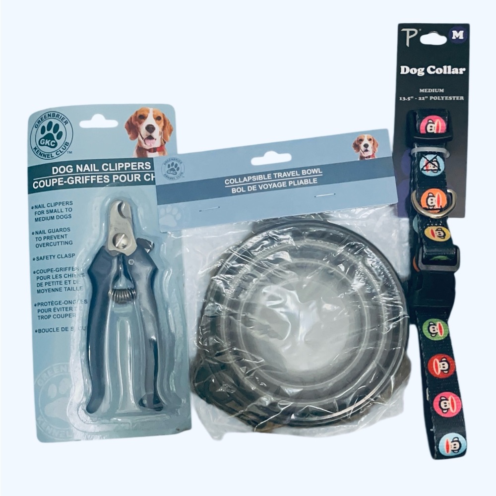 Dog Nail Clippers and Travel Bowl Set